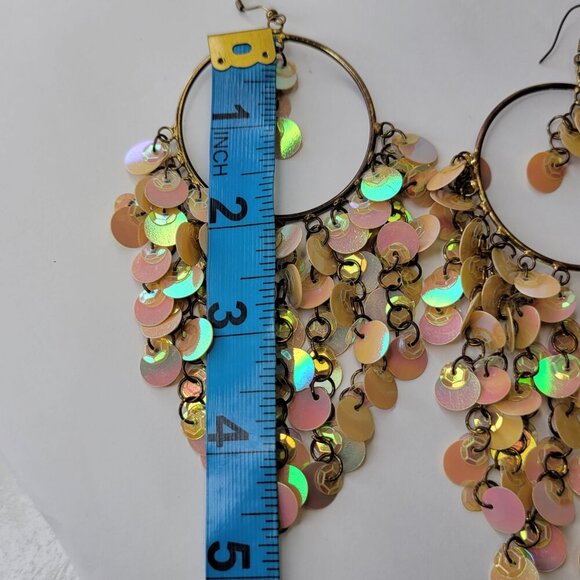 Pink Tassel Fun Chandelier Earrings - Picture 5 of 8